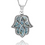 Thumbnail: Roman Glass Hamsa Hand Pendant - Ancient Roman Glass Jewelry - Israeli Jewelry
