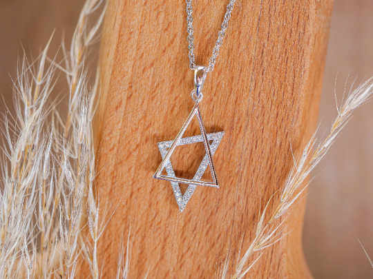 Thumbnail: Star of David Necklace - Magen David Pendant -Modern Contemporary style Judaica