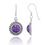 Thumbnail: Charoite Earrings - 925 Sterling silver Dangling Earrings with Charoite Stones