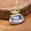 Thumbnail: Gold Dove pendant, Silver Handmade Nature Inspired Dendrite Opal and Larimar
