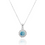 Thumbnail: Larimar Necklace - 925 sterling silver pendant with Larimar Stone - Round Shape