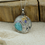 Thumbnail: Silver and Gold Larimar Turtle Necklace Seashell Pendant with Sea Turtles