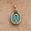 Thumbnail: Judaica Necklace- Messianic Fish Gold Necklace with Chrysocolla and Marcasite