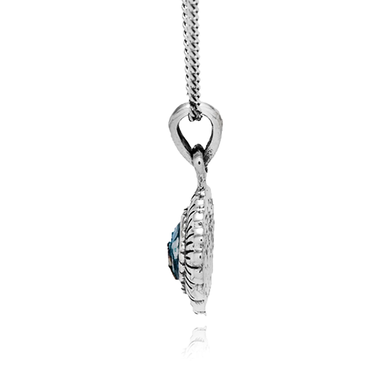 Thumbnail: Roman Glass Pendant - Ancient Roman Glass Silver Jewelry - Israeli Jewelry