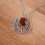 Thumbnail: Filigree Silver Pendant - Ethnic style Necklace with Natural Carnelian stone