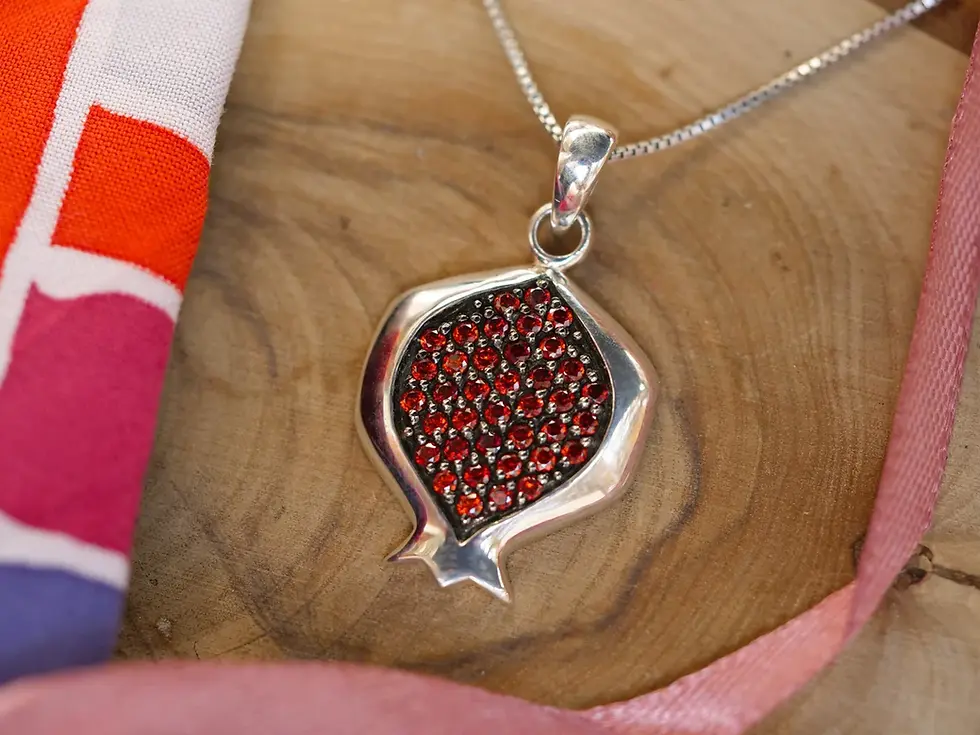 Pomegranate Necklace // Classic Judaica Jewelry- 925 Sterling Silver Pomegranate