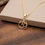 Thumbnail: Minimalist Gold Om Symbol Circle Pendant, AUM Mantra Necklace Tantra Meditation