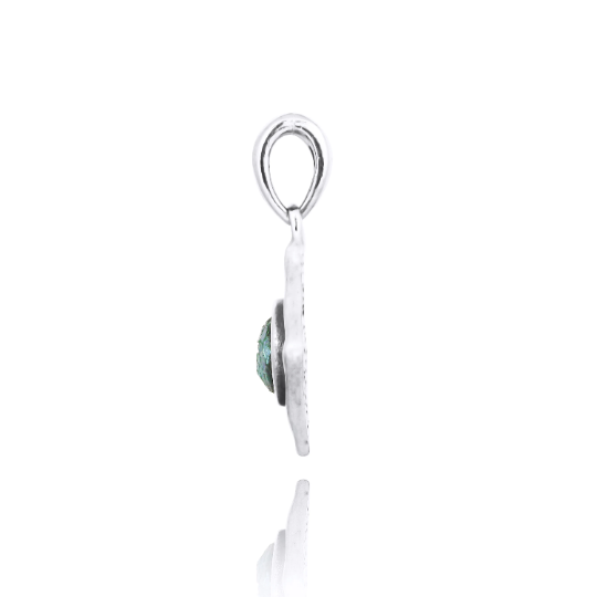 Thumbnail: Roman Glass Pendant - Ancient Roman Glass Silver Jewelry - Israeli Jewelry