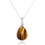 Thumbnail: Tiger Eye Necklace - 925 sterling silver pendant with Tiger Eye Stone-Drop Shape