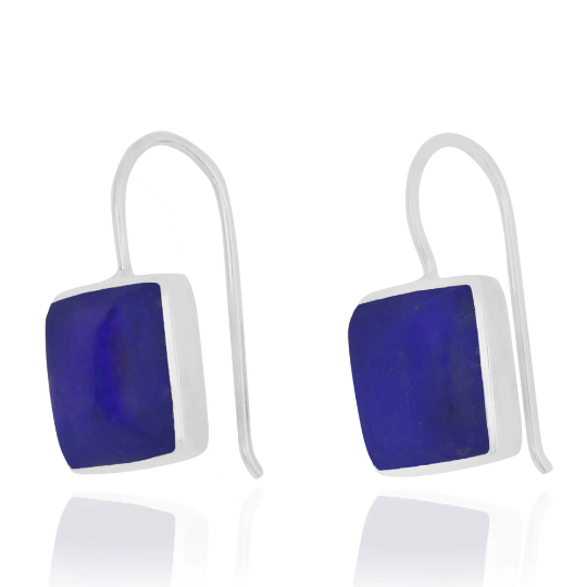 Lapis Lazuli Earrings - 925 Sterling silver Dangling Earrings with Lapis Lazuli