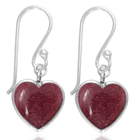 Rhodonite Earrings - 925 Sterling silver Dangling Earrings with Rhodonite Stones