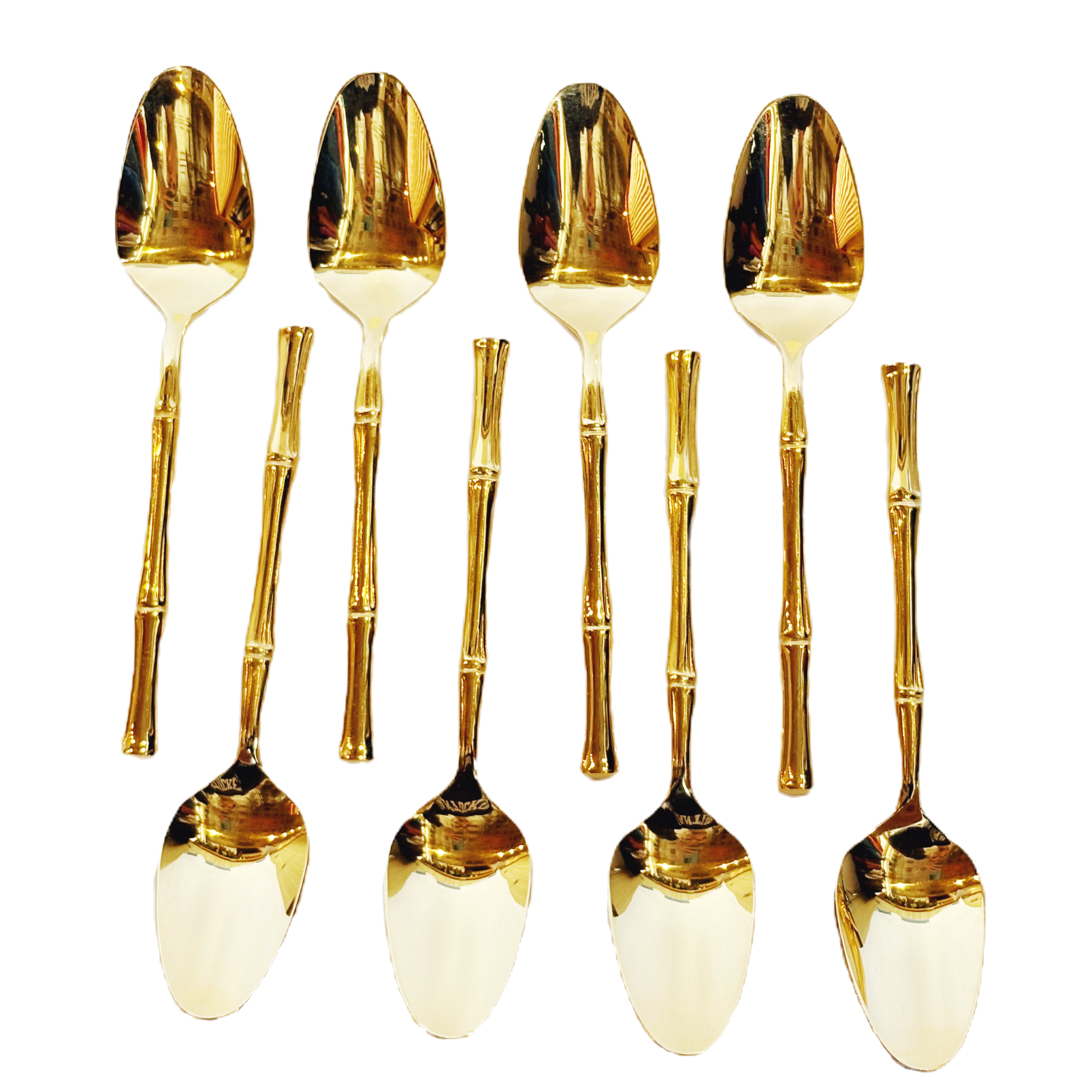 40-Piece Vintage Gold Cane Bamboo Flatware Service for 8 by Viners of Sheffield