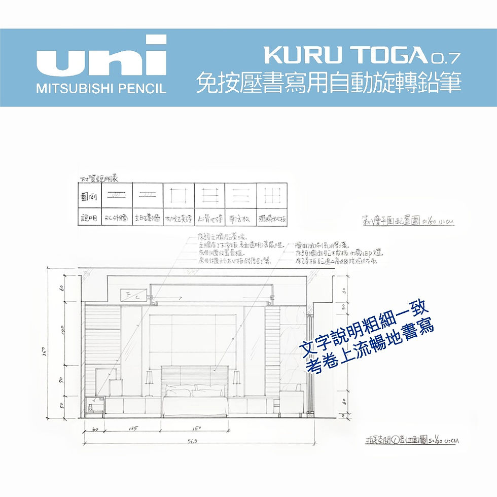 縮圖：日本三菱 UNI KURU TOGA M7-559 0.7mm 轉轉筆 二倍轉速低重心自動鉛筆 建築師考試 室內設計術科