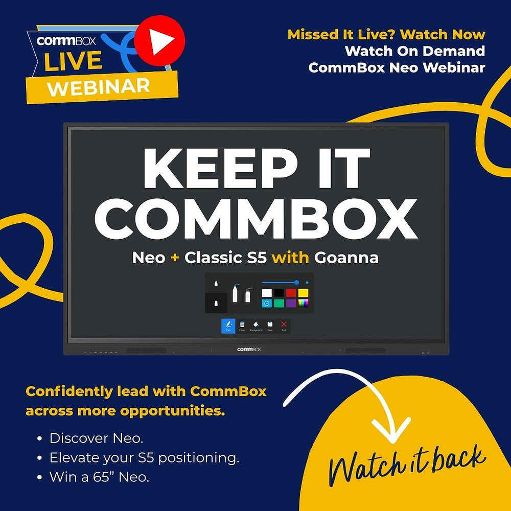 Commbox Signage Stand CommBox Neo: Keep It CommBox Webinar