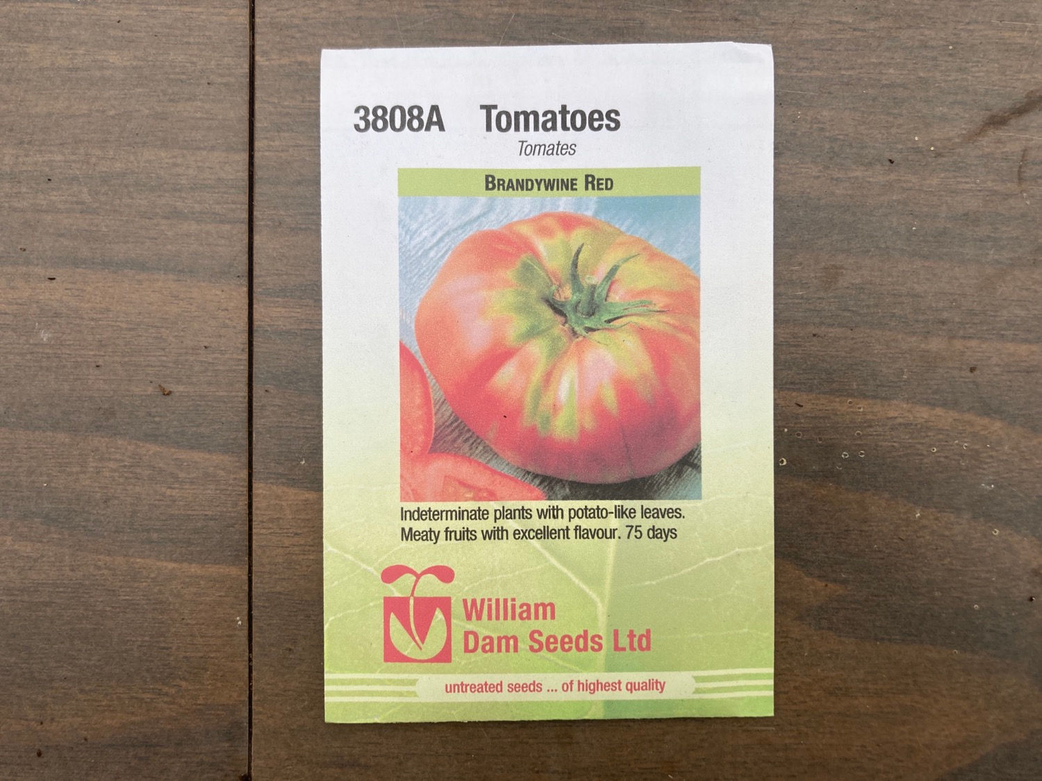Heirloom Tomato (Lycopersicon lycopersicum) Brandywine Red Vegetable Plant
