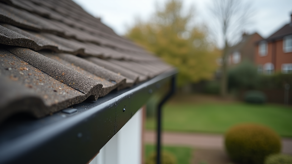High angle view of a clean and well-maintained roof with gutters in Essex