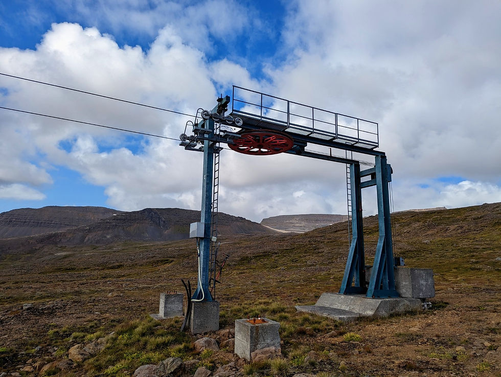 A ski lift signifying the end of the marked trail