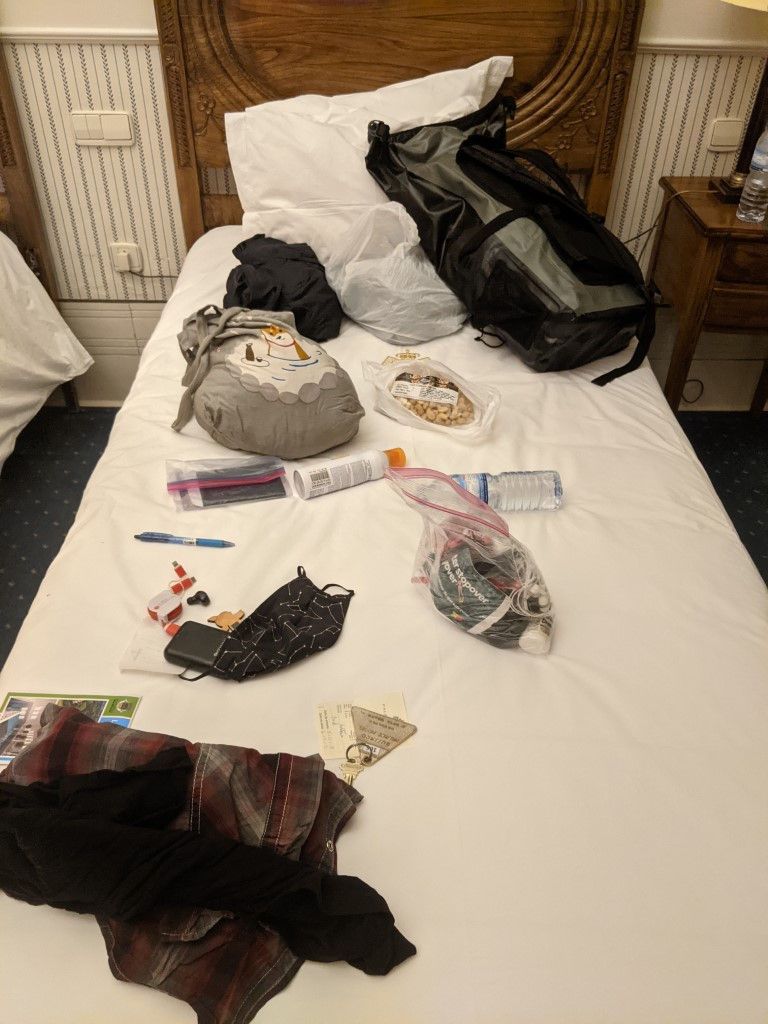 Example of packing for one bag