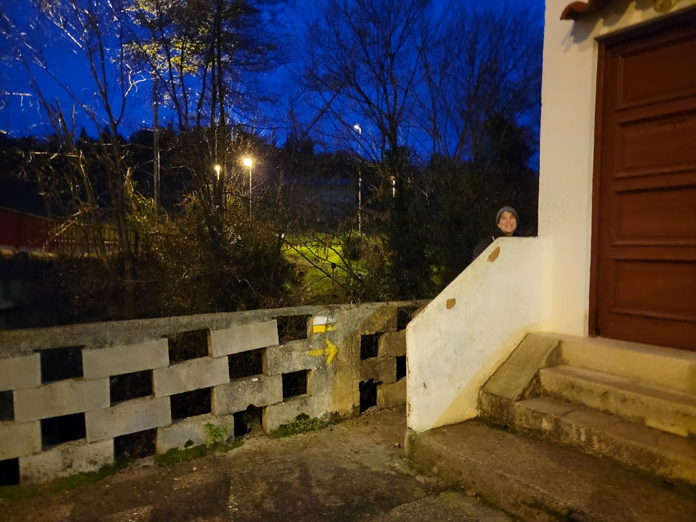 Path behind a building
