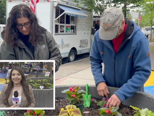 WMBCTV: Volunteers Bring Color to Highland Park’s Downtown Streets with Community Planters