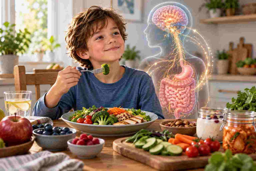 Gut and brain connection influencing a child's mood sleep and focus