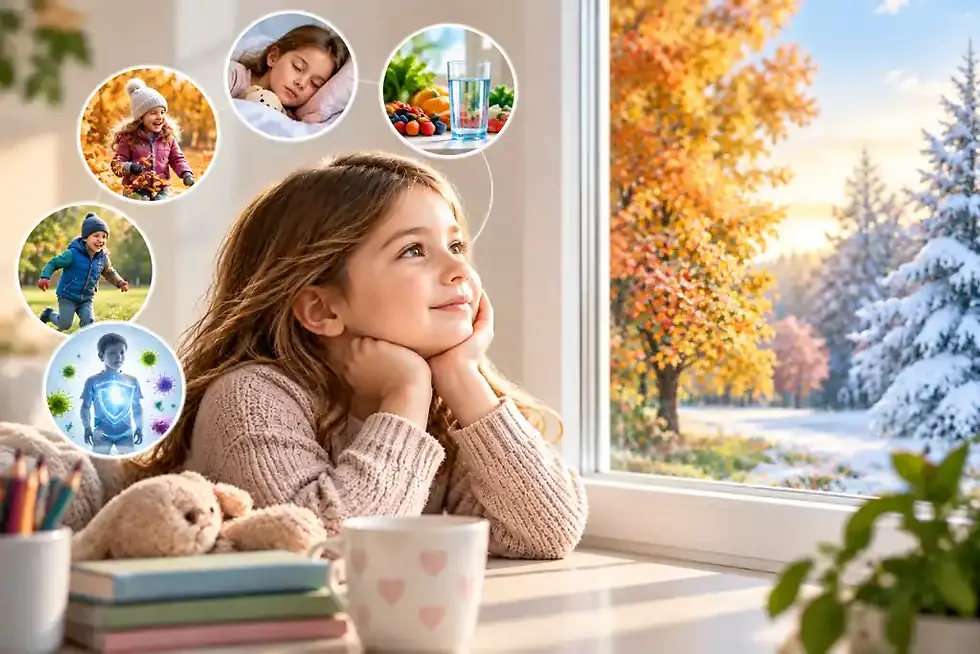 Child's seasonal wellness, immunity, sleep, hydration, and mood support