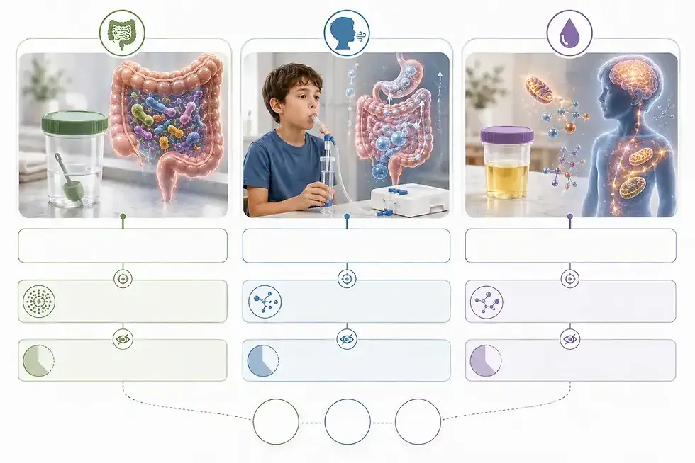 Comparison of stool breath and organic acids tests for children