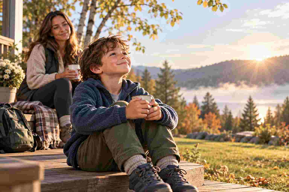 Child getting natural morning light to support a healthy circadian rhythm