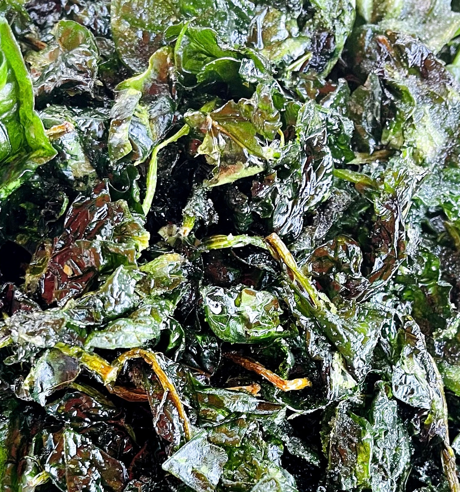 Fried spinach