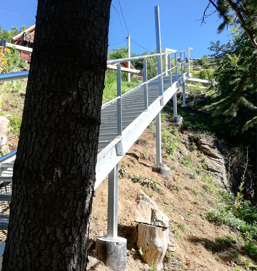 Escalier extérieur en acier galvanisé