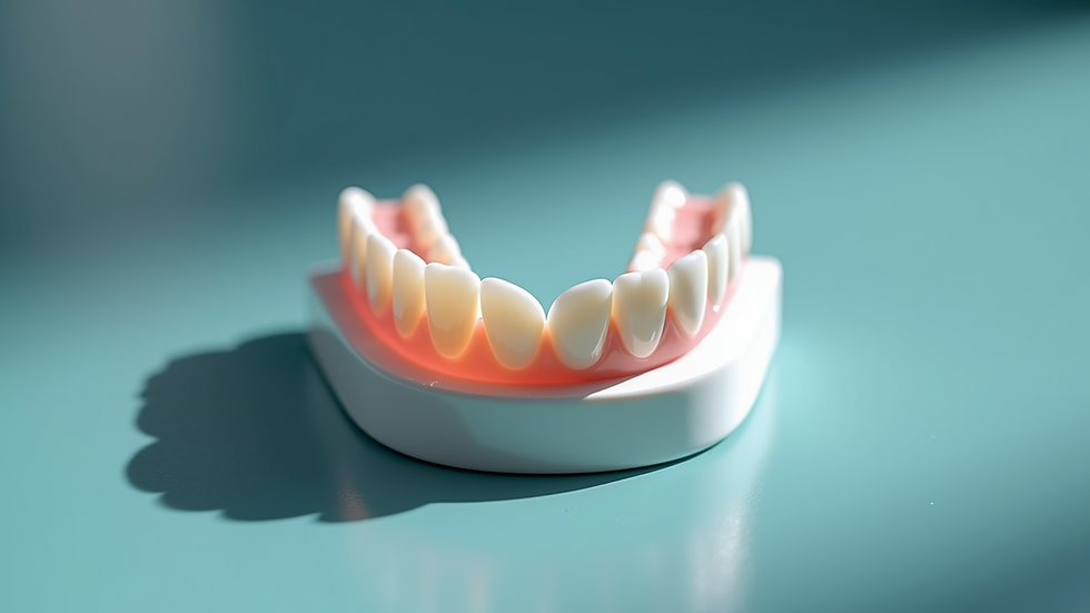 Close-up view of a custom sports mouthguard on a dental model