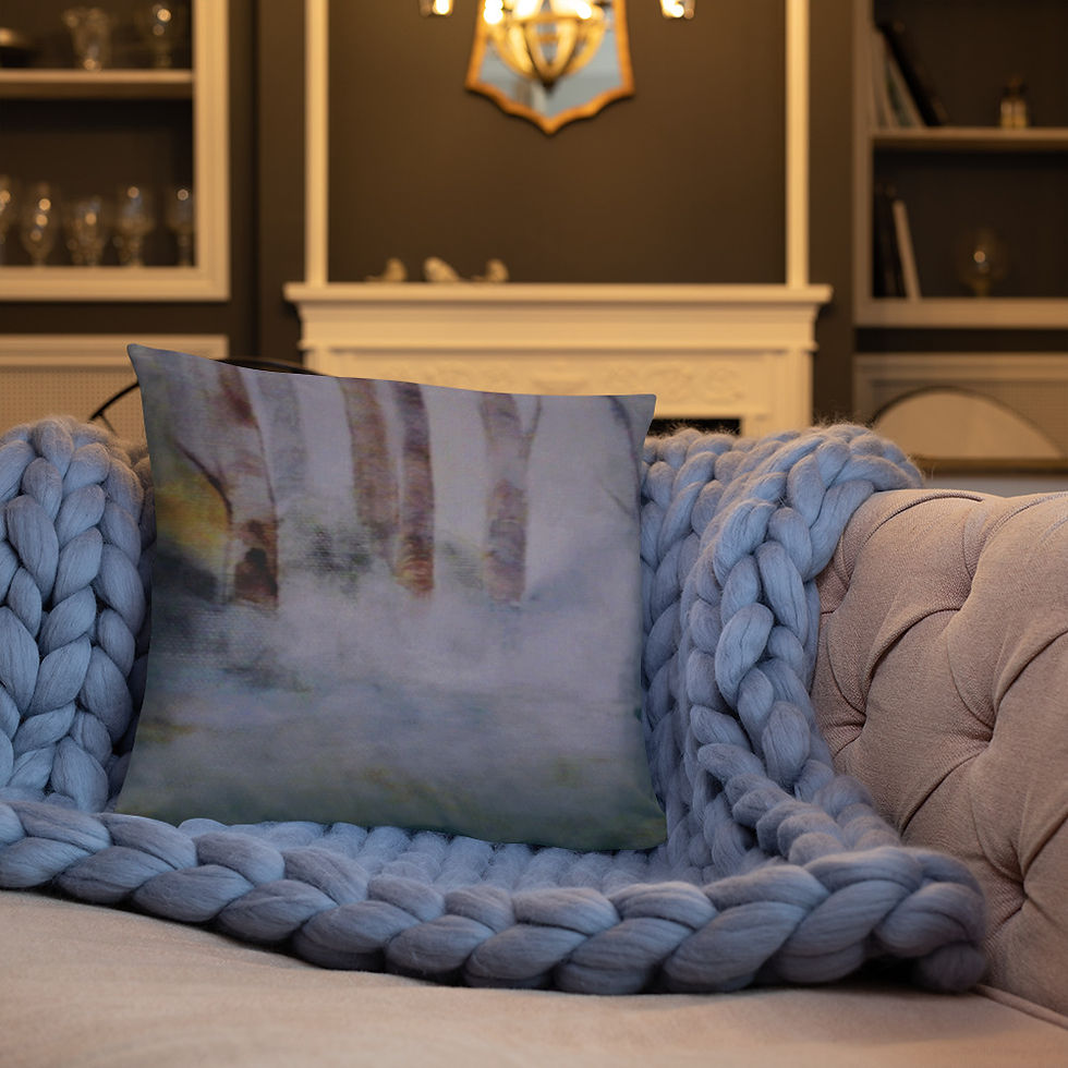 Thumbnail: Morning In The Forest Square Pillow