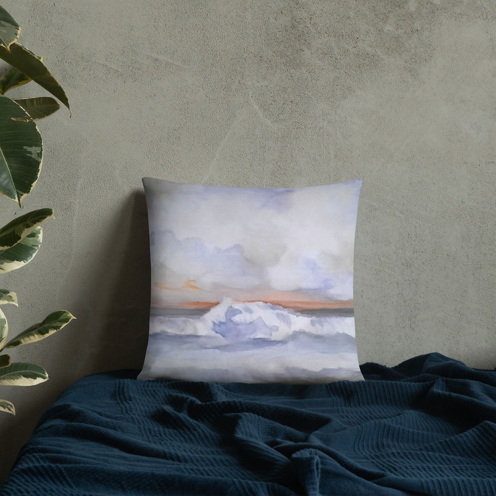 Thumbnail: The Pacific Waves Goodbye #1 Square Pillow