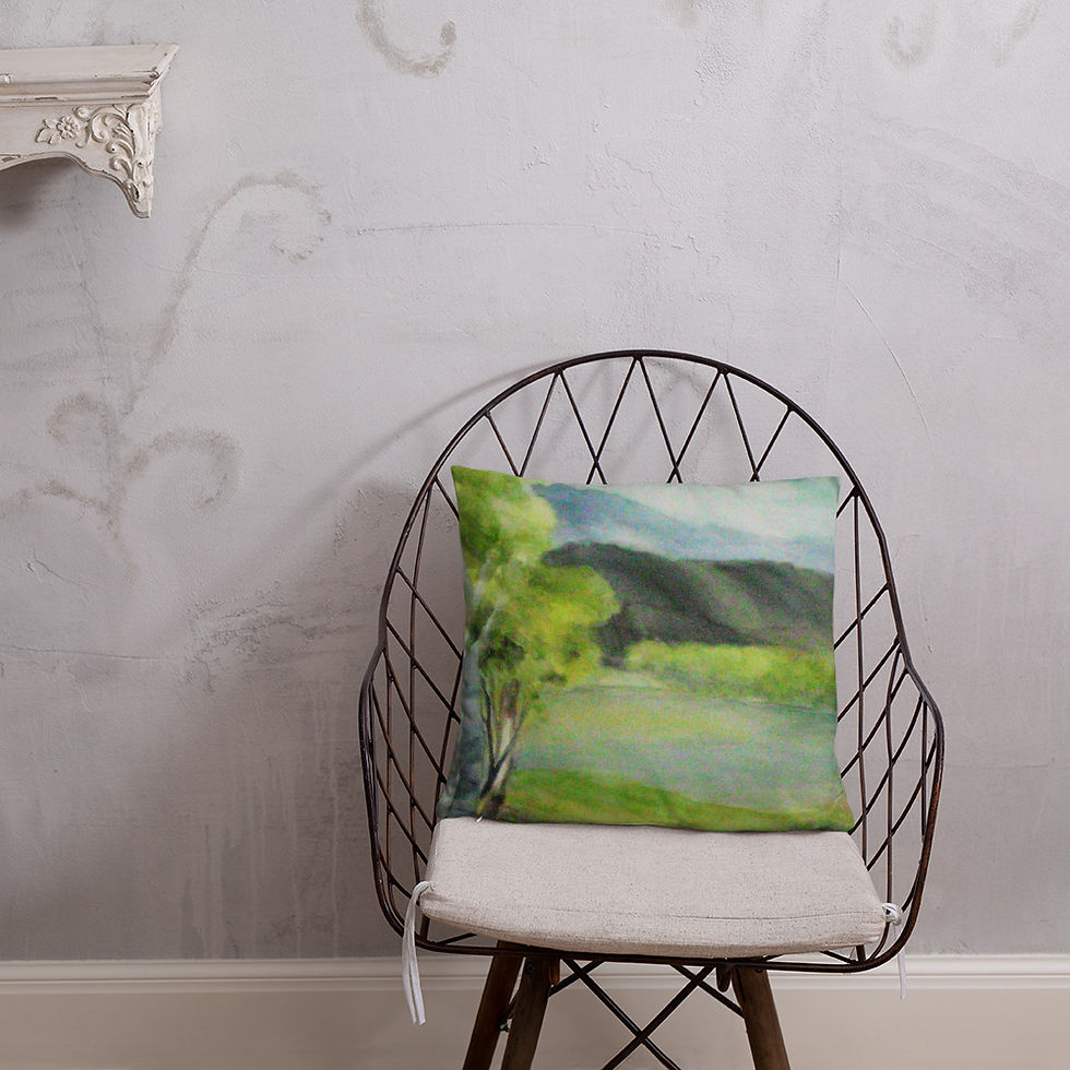 Little Green Trees Square Pillow