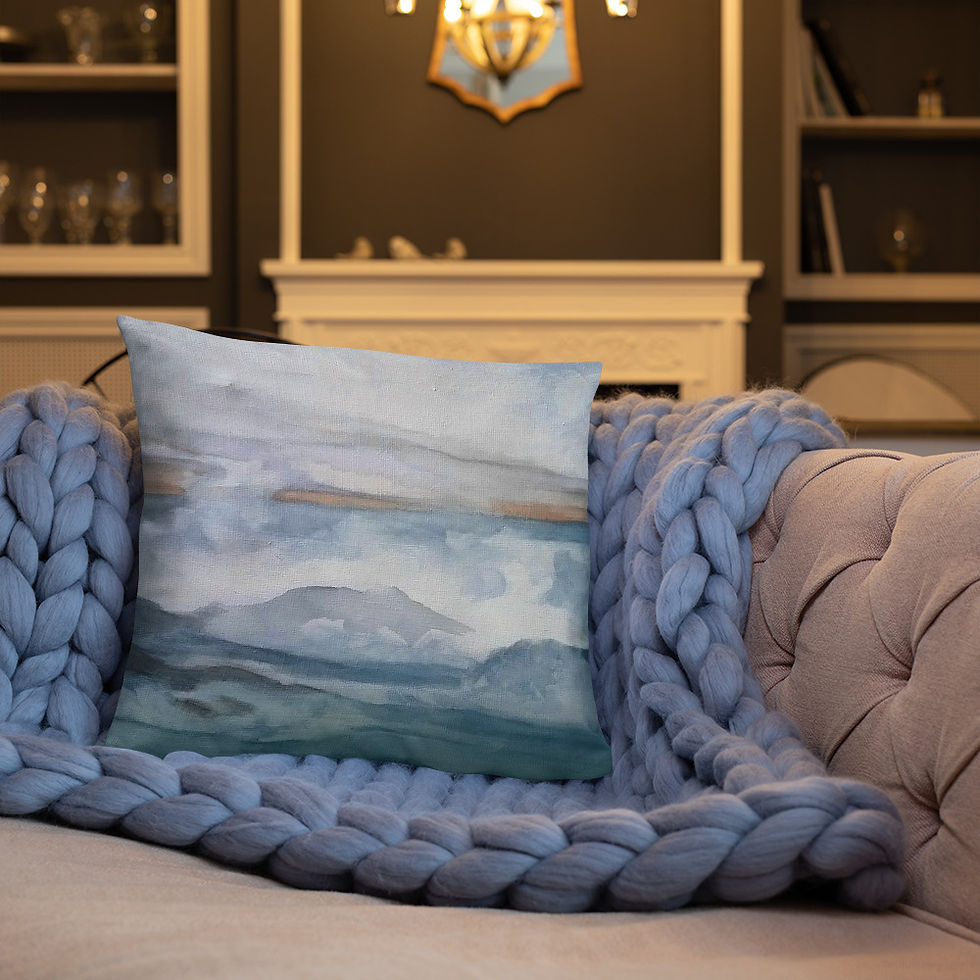 Thumbnail: The Pacific Waves Goodbye #3 Square Pillow