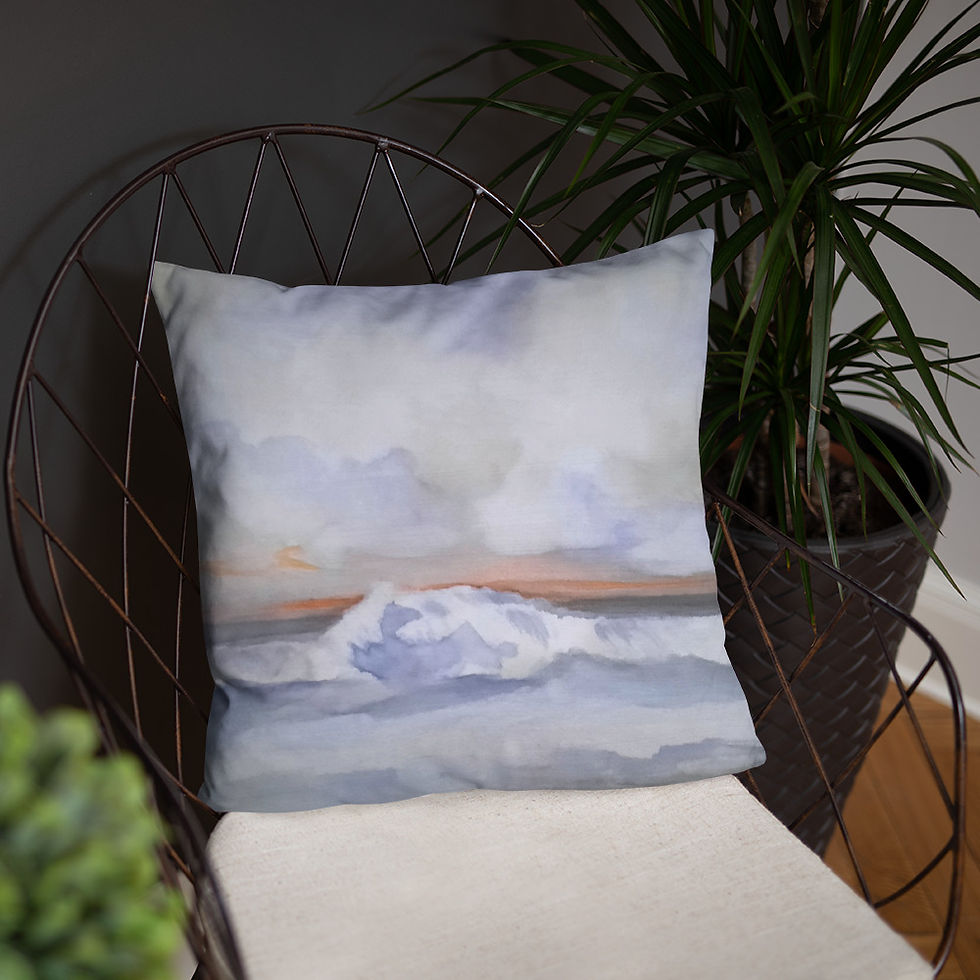 Thumbnail: The Pacific Waves Goodbye #1 Square Pillow