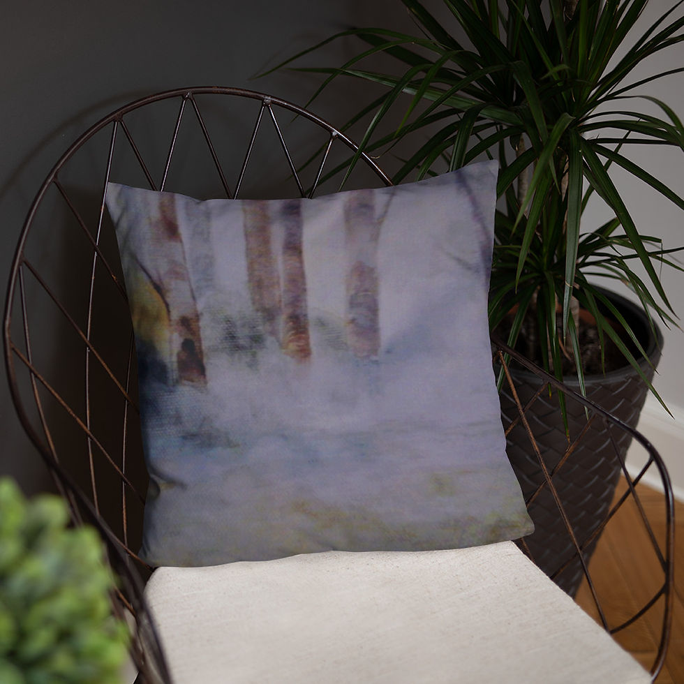 Thumbnail: Morning In The Forest Square Pillow