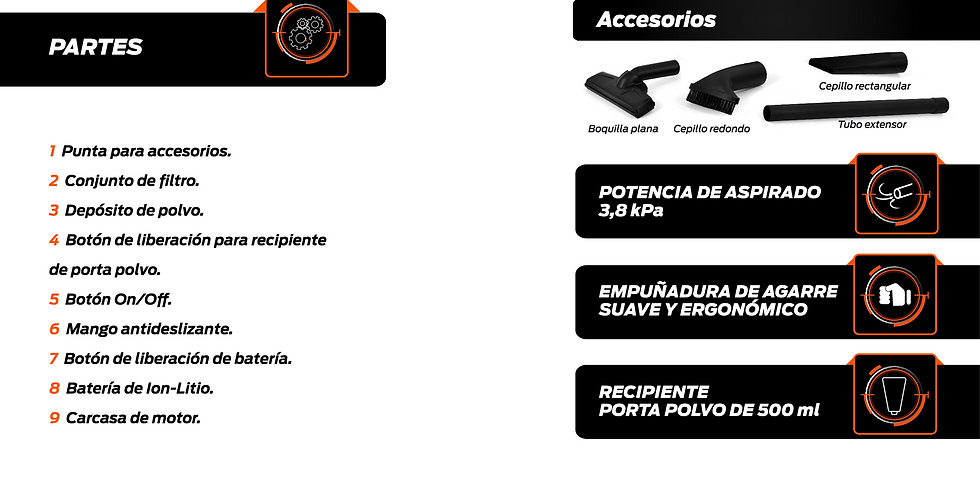 Miniatura: ASPIRADORA 20V