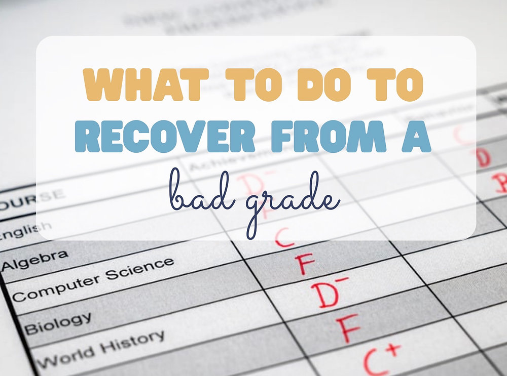 Grade Recovery Sign What To Do To Recover From a Bad Grade