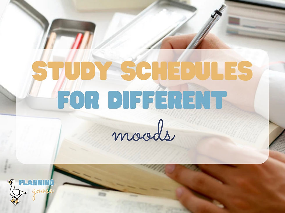 Study Schedules For Different Moods