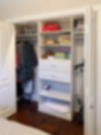 Guest Closet with Drawers and Long-Hanging space