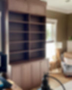 Dark Warm Wood Grain Built-in Bookcase