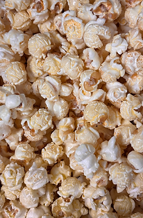 Close up of White Cheddar Popcorn Flat Lay