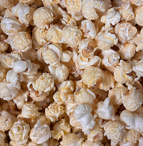 Close up of White Cheddar popcorn flat lay