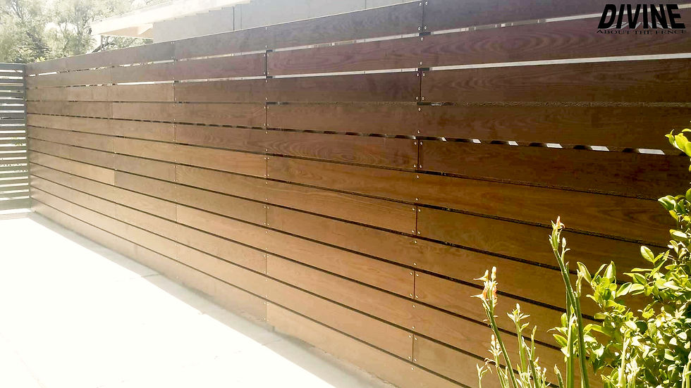 MW10. Wood Slat Wood Fence