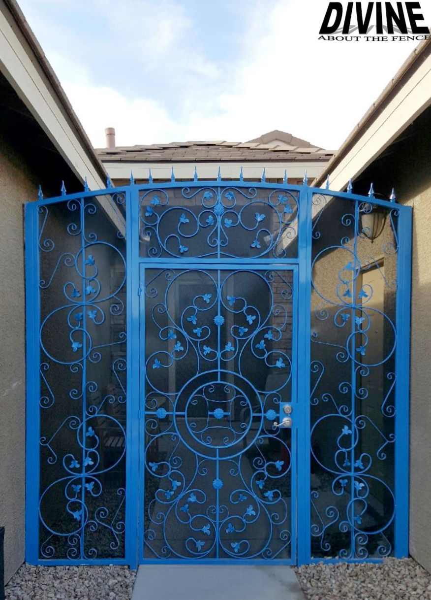 29E. Custom Blue Iron Entry Way