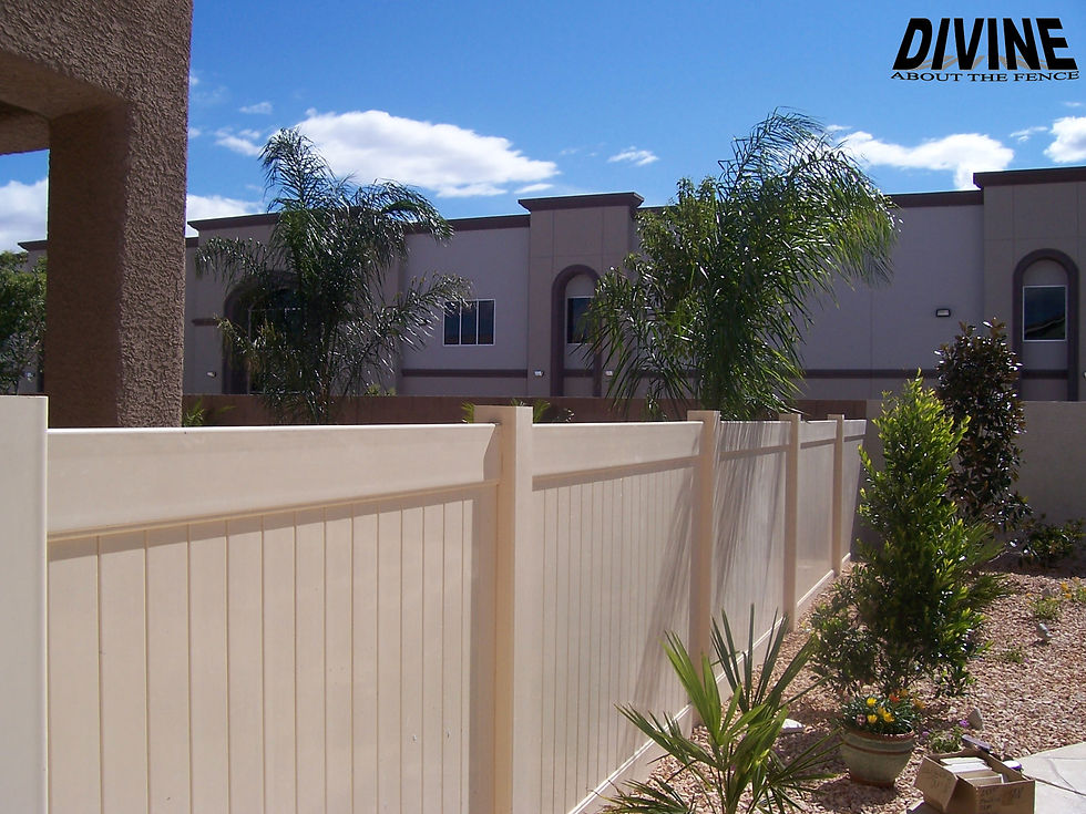 25V. Sand Privacy Vinyl Fence