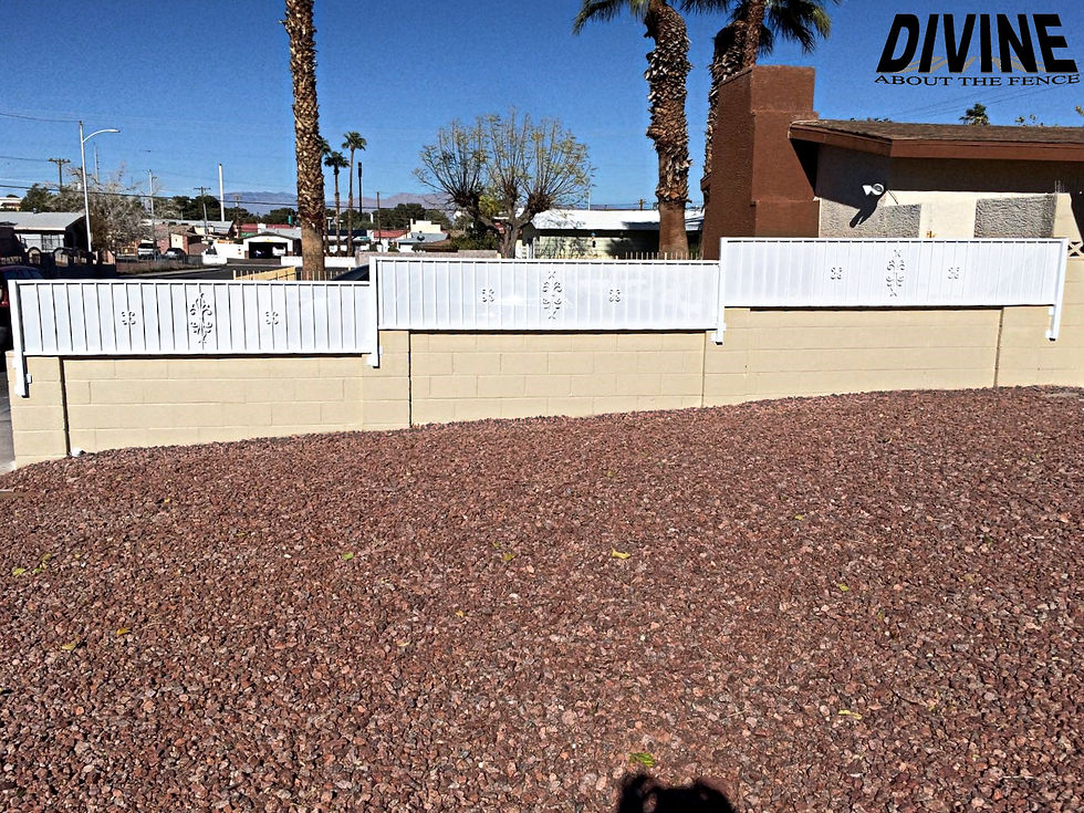 28IR. White Iron Block Wall Top