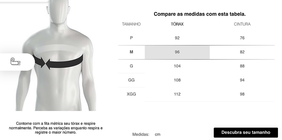 Miniatura: tabela de tamanho camisa azul e amarelo ucrania