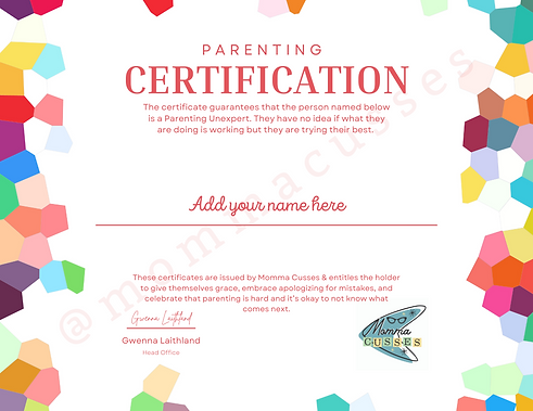 Parenting Unexpert Certificate